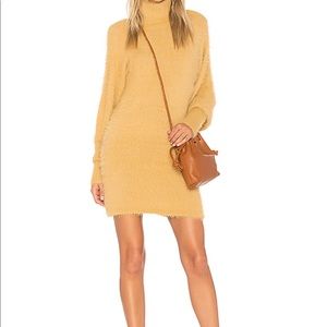 Free People Honey Mini Sweater Dress in Beige